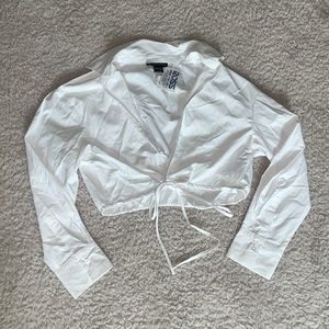 White Tie-Front Top
